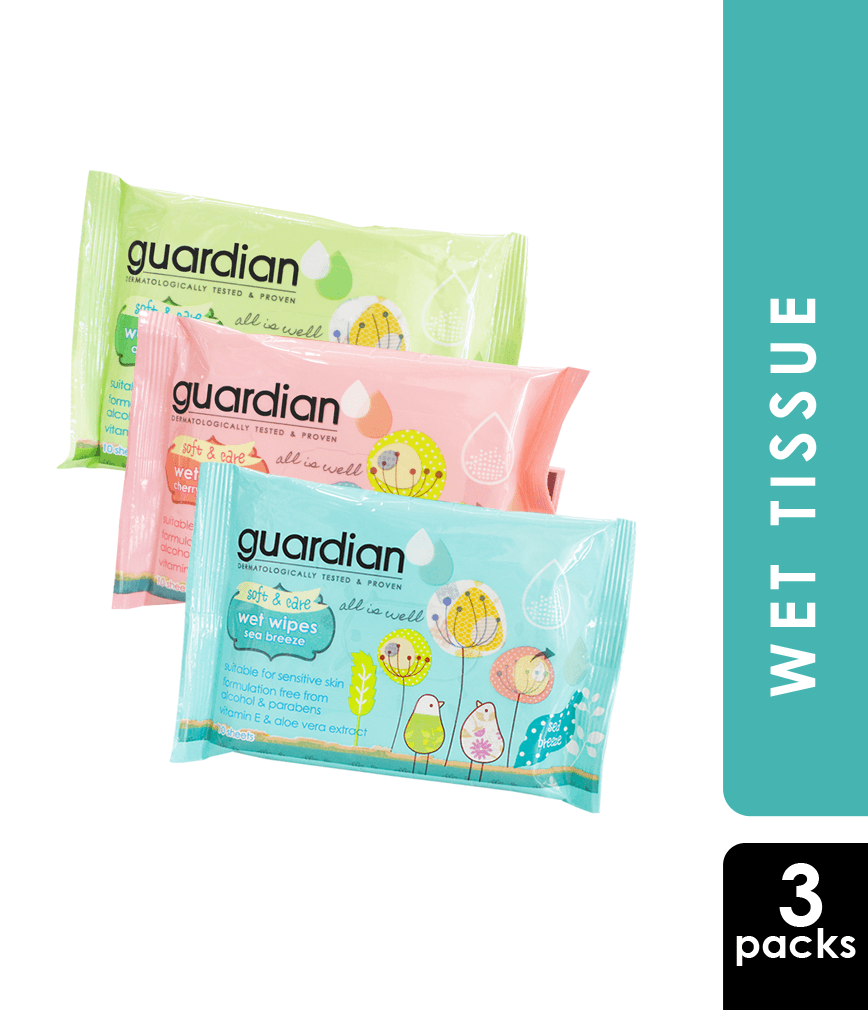GUARDIAN ASSORTED WET WIPES PACK-OF-3 